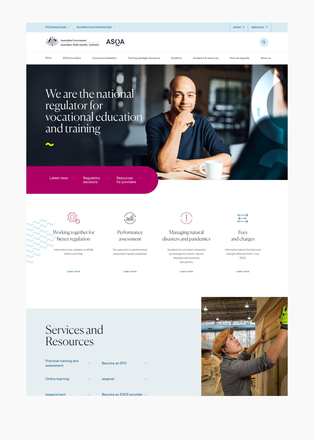 asqa desktop screens