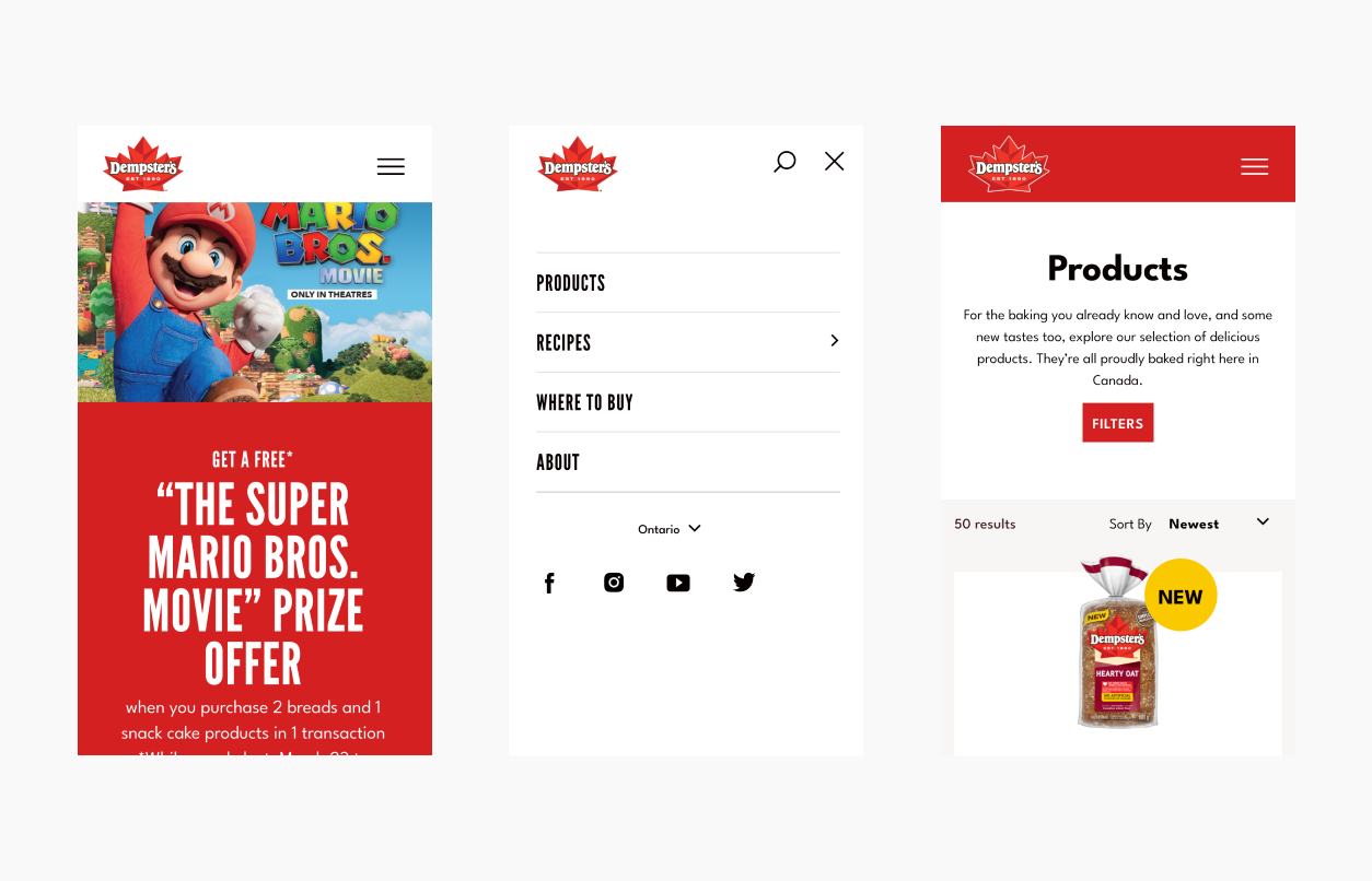 dempsters mobile screens