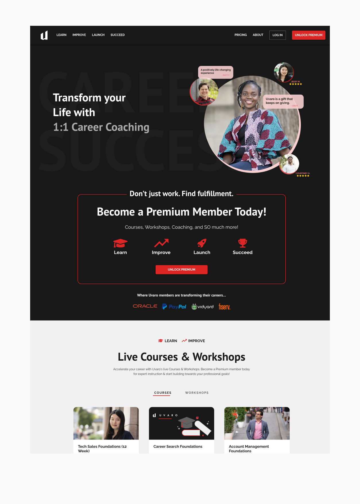 uvaro desktop screens